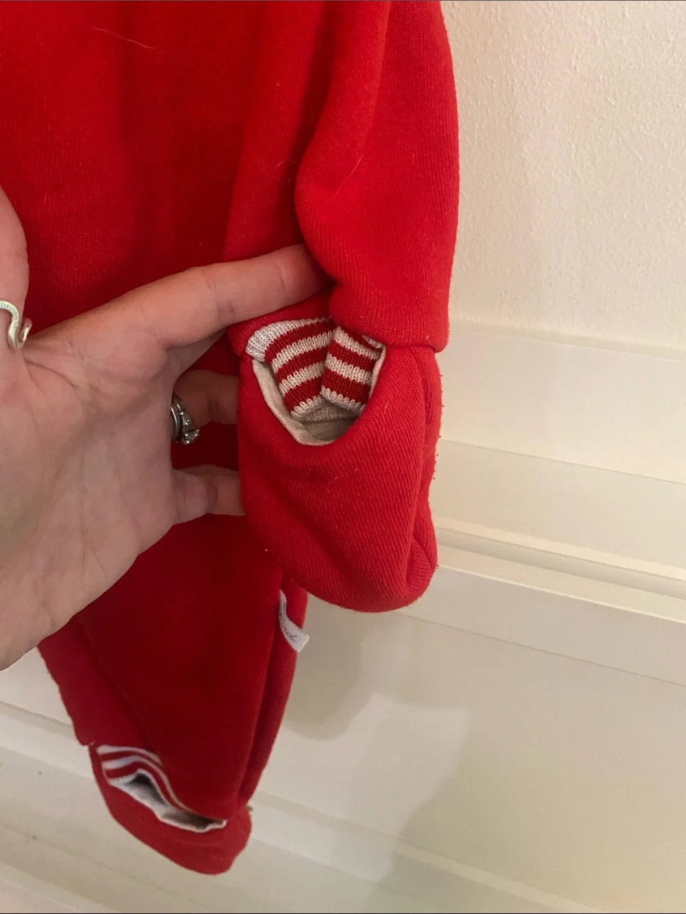 Lil Badge Red Hooded Baby One-Piece Bodysuit